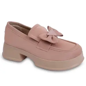 Women Soft Moccasins Loafers Peach