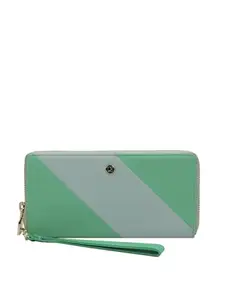 Da Milano Genuine Leather Green Zip Around Women Wallet (10190OL)