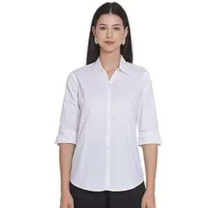 LIANAFASHION Polycotton Women 3/4 Sleeve Stylish Solid Western Offical Formal Shirt Casual Regular Fit Shirt for Women