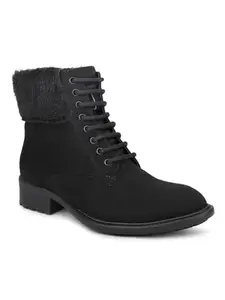 Inc.5 Women Black Mid Top Heel Regular Boots