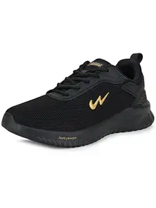 Campus Men's Wells BLK/Gold Running Shoes - 10UK/India CG-552