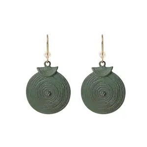 XPNSV Luxury Patina Circular Dangler Earrings | Anti Tarnish, Light Weight, Handmade | Daily/Party/Office Wear Stylish Trendy Jewellery | Latest Fashion for Women, Girls and Her