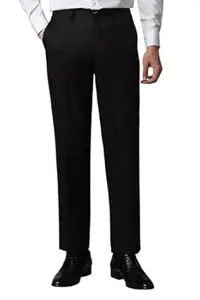 Louis Philippe Men's Regular Fit Mid Rise Pants