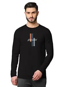 BULLMER Trendy Front & Back Printed Full Sleeve Tshirt for Men - Black 2/XX-Large