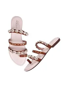 The White Pole Comfortable Stylish Ravishing Flats Light Weight Trendy Sandals For Women & Girls