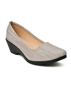 MISS London Heal Bellies Soft Comfort Bellies for Women – Airmix Sole, Super Silky Outer, Lightweight Indoor/Outdoor Footwear | Color Grey | Size :11