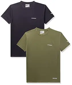 Charged Pulse-006 Checker Knitt Round Neck Sports T-Shirt Navy Size Xs And Charged Pulse-006 Checker Knitt Round Neck Sports T-Shirt Olive Size Xs