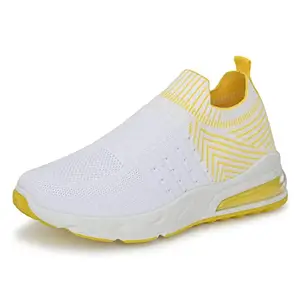 Flavia Women's Running Shoes (White/Yellow 6 UK QD11018)