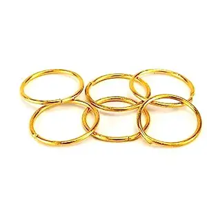 Deccani Handicrafts Daily Use Metal Alloy (Panchaloha) Toe Ring for Women-6 Pieces Thin Simple Rings