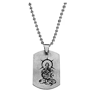 AFH Lord Gautam Buddha Yoga Locket Buddist Jewelery stainless Steel Necklace Pendent for Men, Women
