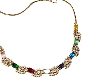muilty colour stones studded mehendi polish necklace set