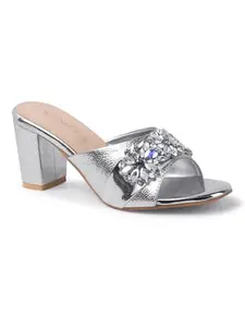 iconics Women Fashion Sandal,Silver,UK-4
