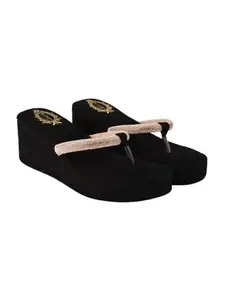 Shoetopia womens Fancy-2042 Rose-Gold Wedge Sandal - 3 UK (Fancy-2042-Rose-Gold)