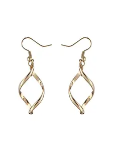 Priyaasi Stylish Twisted Shine Gold-Plated Drop Earrings For Women & Girls