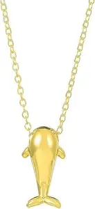 MIAMI pendant necklace chain for women girls Dolphin anti tarnish stainless steel gold stylish Neck Chain | Heart Locket | Modern Design | Birthday Gift Valentine| Aesthetic Jewellery | Accessories