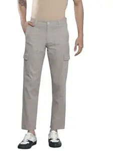 The Indian Garage Co Men Slim Fit Solid Mid-Rise Cargos