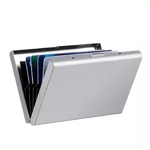 Kesariya Fashion 6 Slots Credit Card Holder Protector Stainless Steel Credit Card Wallet Slim Metal Credit Card Case for Men and Women(Silver)