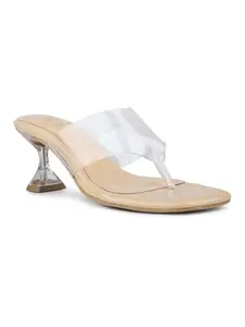Inc.5 Womens Beige Transparent Kitten Heels