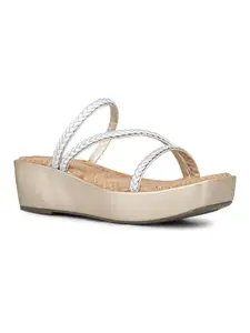 Inc.5 Womens Silver Party Wear Strappy Round Toe Sandals