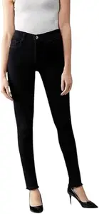 Women Skinny High Rise Black Jeans (Size 28)