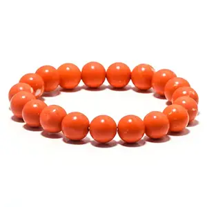 KGN GEMS, BEAUTIFUL NATURAL ORANGE STONE GEMSTONE BRACELET, PERFECT ROUND BEADS, HANDMADE SMOOTH POLISHED, HEALING CHAKRA BALANCING BRACELET, FAITH AND LOVE, FOR ALL,