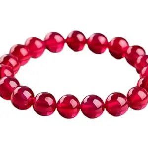 Rudrarise Real Ruby Stone Bracelet Original Certified Genuine Manik Bracelet Precious Ruby Beaded Bracelet रूबी स्टोन ब्रेसलेट Healing Crystal Bracelet For Men & Women