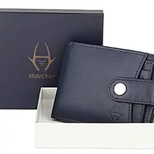 HideChief Navy Blue Premium Genuine Leather Wallet(HCRW323_B)