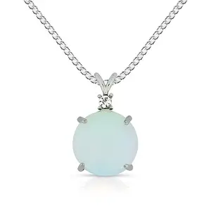 Crystu Opalite Pendant, Natural Crystal Gemstone Pendant/Locket with Metal Chain for Reiki Healing and Crystal Healing Pendant Size 25 mm