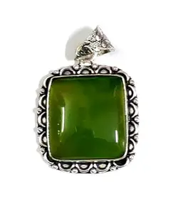 ASTROGHAR Natural Green Onyx Crystal Pendant Locket For Men And Women