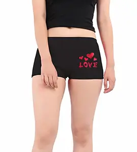 Women Cotton Boys Shorts Panties (S, Black) (ZH-RJPR-KQ8Y_bz)