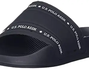 U.S. POLO ASSN. Mens Wode Black Slide Sandal - 8 UK (2FD21072Z01)