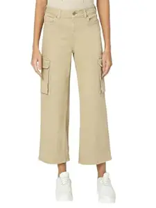 VERO Moda Women's High Waist Cropped Cargo Jeans