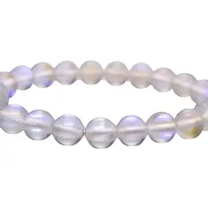 Crystal Bracelet for Women & Men | Healing Crystal & Reiki Stone | Authentic Beaded Stretch Bracelet for Money, Success & Positive Energy with 2 inch selenite charging plate