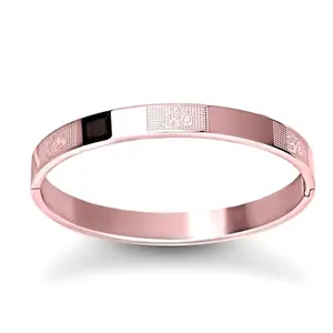 MEENAZ Men's Stainless Steel Bracelet | Aum Om Kada | Rose Gold, Gold | Waterproof, Anti-tarnish, Rust-free, Skin friendly | 8 mm