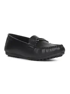 Bata Women's Loafers – Stylish & Comfortable Slip-On Flats for Everyday Casual and Office Wear Black
