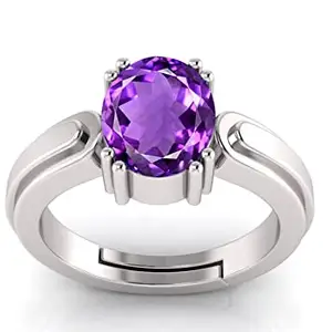 OM GAYATRI CORP 5.25 Ratti Amethyst Stone Original Certified Adjustable Woman Man Katela Ring With Lab Certificate