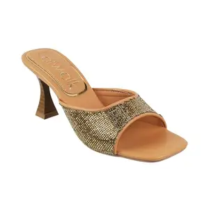 Catwalk Women Stylised SLIP-ON Kitten Heels | For Women & Girls (TAN,6 UK)