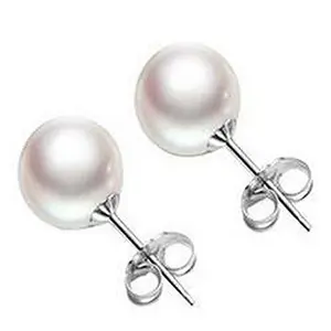 TAZS - TRENDY AMAZING ZEAL STORE Real Pearls Silver Metal Earrings/Stud for Women(White)