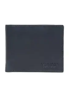 TEAKWOOD LEATHERS Men's Solid Blue Leather Bi-Fold Wallet | T_WLT_CLE202_BU