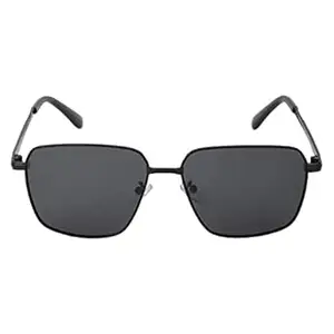 Carlton London Men's Black One Size Casual Summer Wear Metal Frame Polarised & UV Protected Lens Rectangular Sunglasses (Medium)
