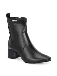 EL PASO Women Black Faux Leather Casual Chelsea Boots-3