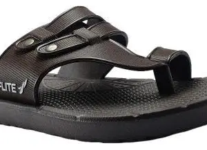 FLITE Slides for Men/Flip Flop/Slippers for Men/Daily Use Slipper (Brown, 8)