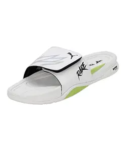 Puma Unisex Adult Dream Nitro Slide MB2 White-Platinum Gray-Black-Green Glare 8 Kids UK (39129402)