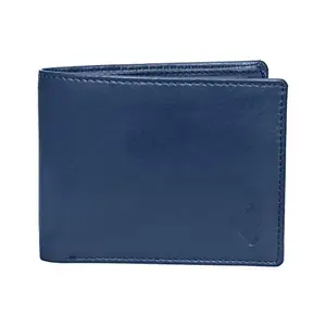 Fustaan Solid Navy Blue Genuine Leather Men Wallet