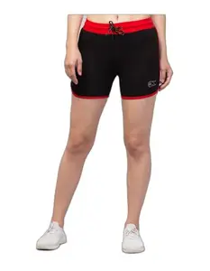 Apraa & Parma Color Block Women Black Basic Shorts ()_SBT-008 Black 3XL-1