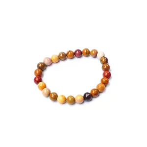 The Cosmic Connect Natural Mookaite 8mm Bead Healing Bracelet for Positive Energy Protection & Strength
