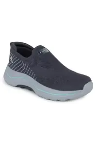 ABROS Gracewalk Sports Shoes for Women's Running Shoes Comfortable Ligthweight Breathability Memory Foam Insole Casual Shoes for Womens(D.Grey/Pista 4)