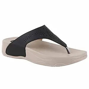 WELCOME Women's Extra Soft Slippers with Cushion FootBed for Adult | Comfortable & Light Weight| Stylish & Anti-Skid| Waterproof & Everyday Flip Flops for Ladies/Girls, W-LF-17-BLK_5