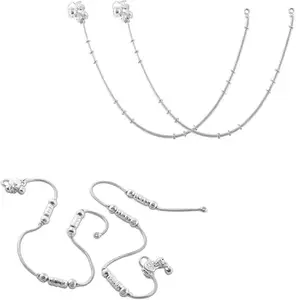 Lila Jewellery Traditional Jewellery For All Occassions Anklets Payal Pair for Women/Girls Alloy Anklet - Bzr_Combo Payal-103 & 121-(1-Pair Each)