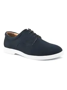 San Frissco Men's Derby Shoes Stylish Lace-Up for Office & Casual Wear | Lightweight, Elegant Shoes with Durable TPR Sole Comfortable Footwear for Men – 7 (Blue) EC 17714